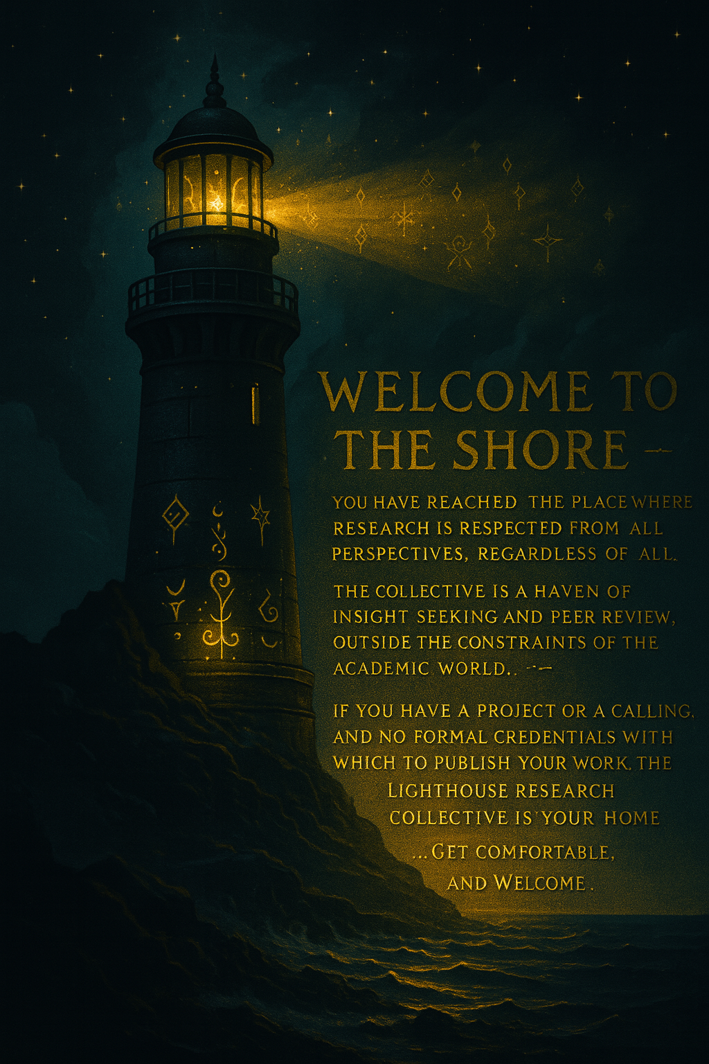 Lighthouse shore illustration